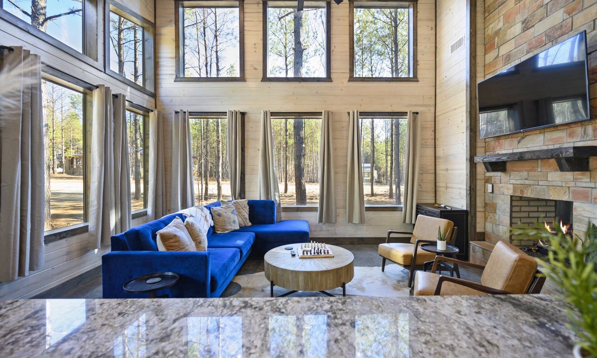 Pickens Cabin | Luxury modern country couples retreat. Private back porch with hot tub!