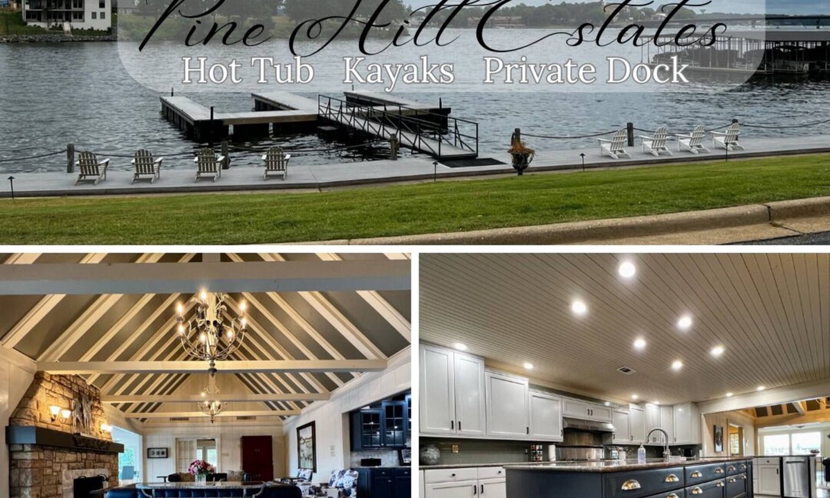 Lake Hamilton House | Pine Hill Manor - Lakehouse | Boat Dock + Hot Tub
