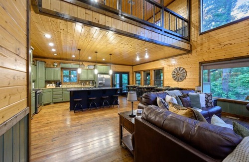 Broken Bow Cabin | BirchSquatch · Heated Pool: Putt-Putt, Gameroom, Playset, Sleeps 24!