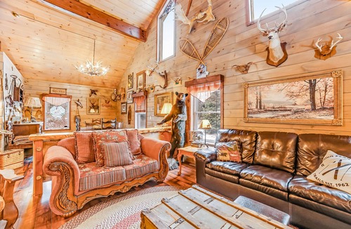 Indian Lake House | Delightful dog-friendly cabin with wood stove, firepit, deck, & mountain views