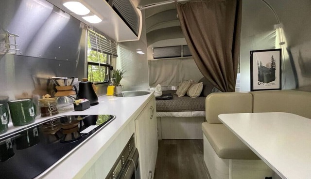 Airstream Bambi with Hot Tub and outdoor kitchen