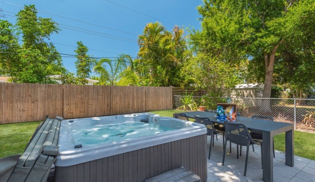 HotTub Retreat w/Big Private Fenced Yard by Beach