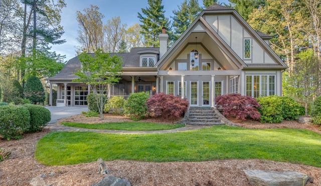 Kinloch Place | Luxury Hendersonville Estate with Hot Tub, Pickleball Court & Historic Log Cabin