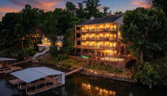 Lakefront Ozarks Home: Tiki Bar, Pool, Deck, Views