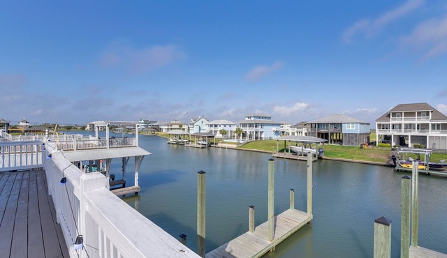 Walk to Beach! Bayfront Port Bolivar Home w/Dock
