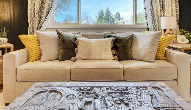 Whimsical Wanderlust Hideaway - Cozy 2-BR w/Views, King Bed & Pet-Friendly Yard